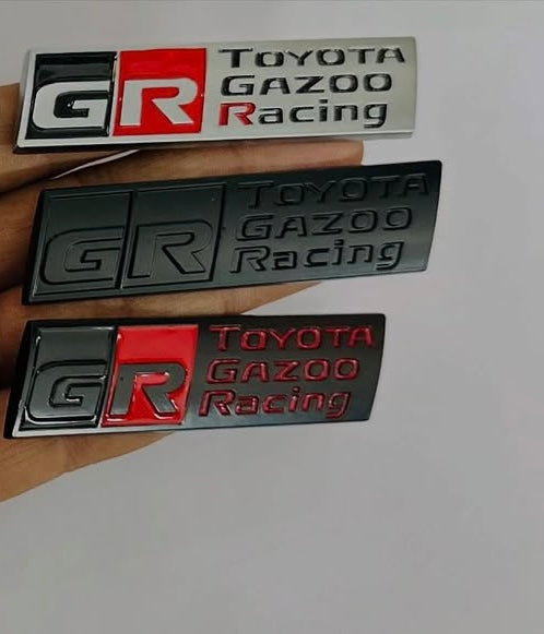 GR Steering Metal Sticker (Long) | Universal Car Emblem Badge