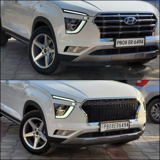 Car Front RS Grill for Hyundai Creta 2020 | Chrome & Black