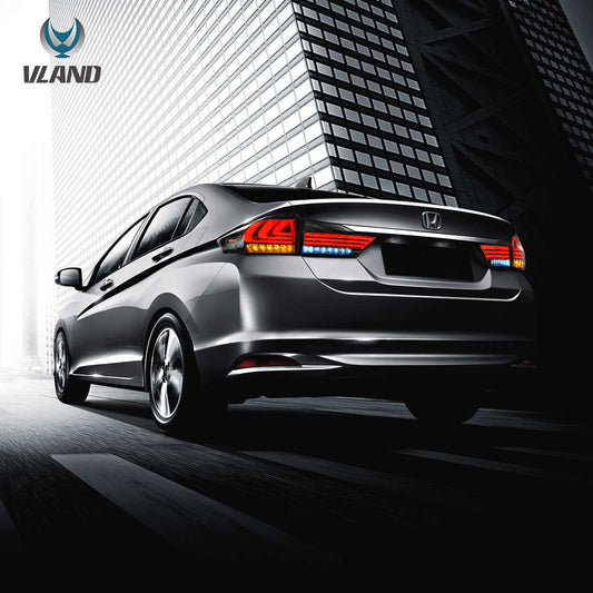 14-17 Honda City 6th Gen , Pre-Facelift Sedan Vland II LED Tail Lights With Sequential Turn Signal