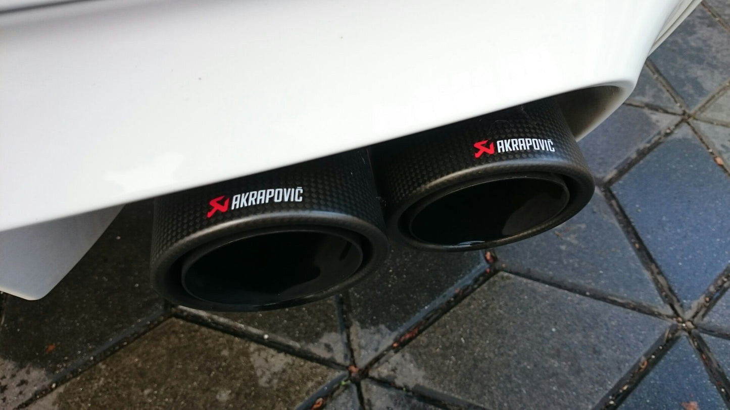 Akrapovic Glossy Carbon Fiber Exhaust Tip Dual Pipe