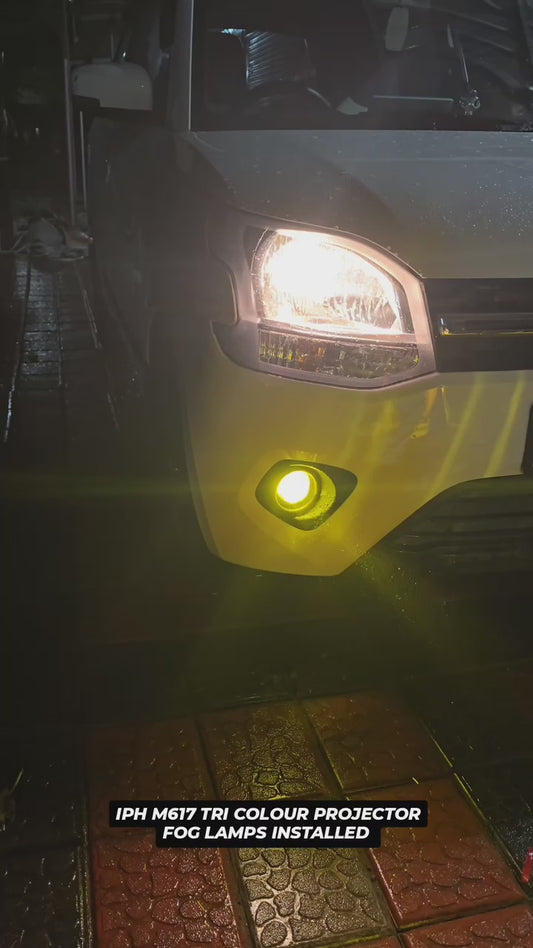 WAGON R Original M617 iPH BiXenon-LED Fog Lights Projector 3 Inch Tri Colour (1 Year Warraty)