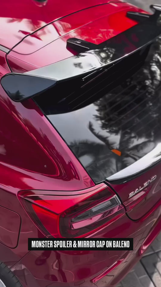 Baleno/Glanza Spoiler & Batman Mirror Caps
