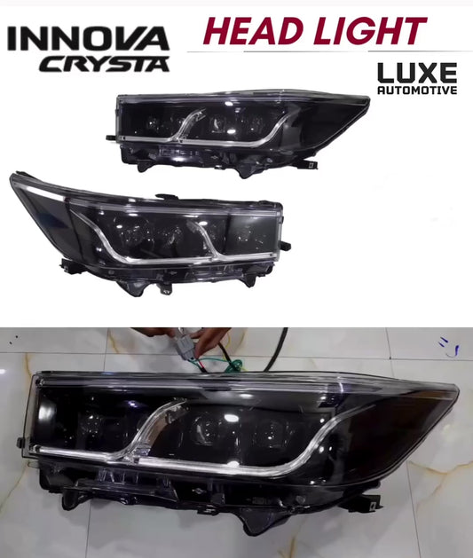 Innova Crysta LED Headlight Aftermarket premium part direct plug and play 2016-23
models Dynamic DRL